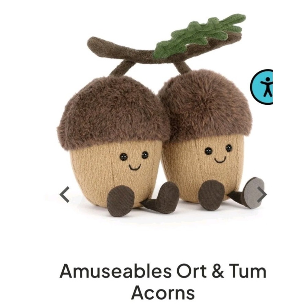 Jellycat Amuseables Ort & Tum Acorns Plush Authentic NEW w/ Tags + Dust Bag - Picture 2 of 4